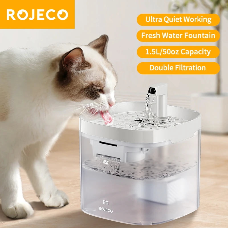 ROJECO Automatic Pet Water Dispenser with Recirculate Filters