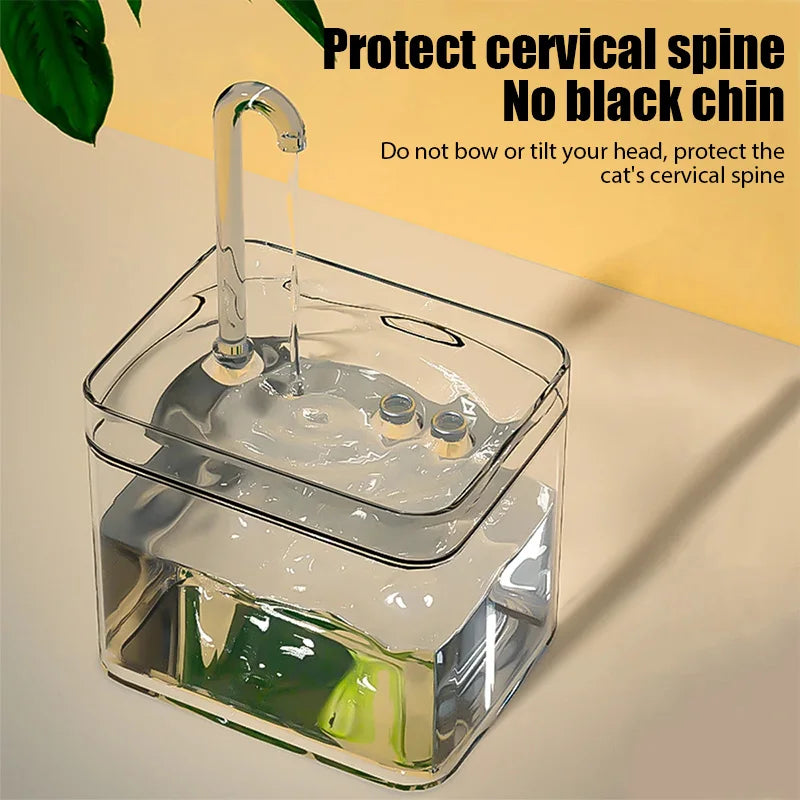 Transparent Auto Filter Cat Water Dispenser