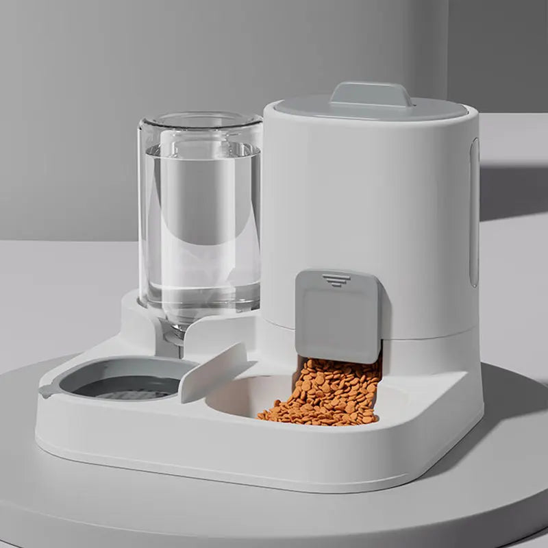 Automatic Gravity-Fed Cat Water Dispenser & Feeder