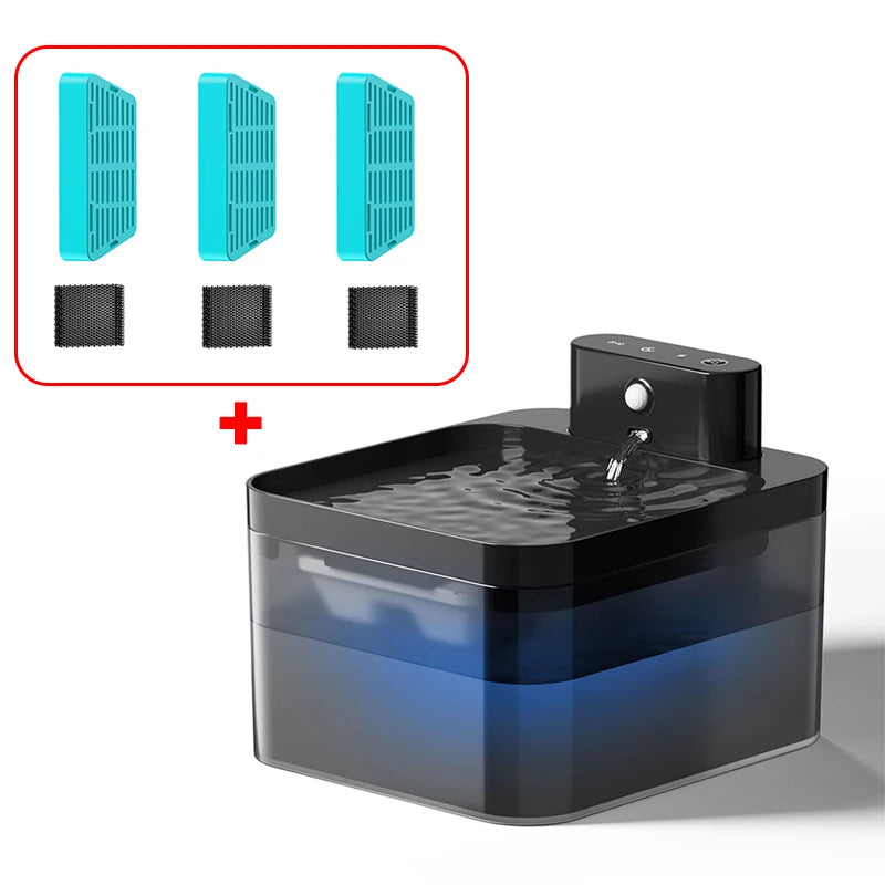 ROJECO Wireless Automatic Cat Water Fountain 2600mAh with Infrared Sensor