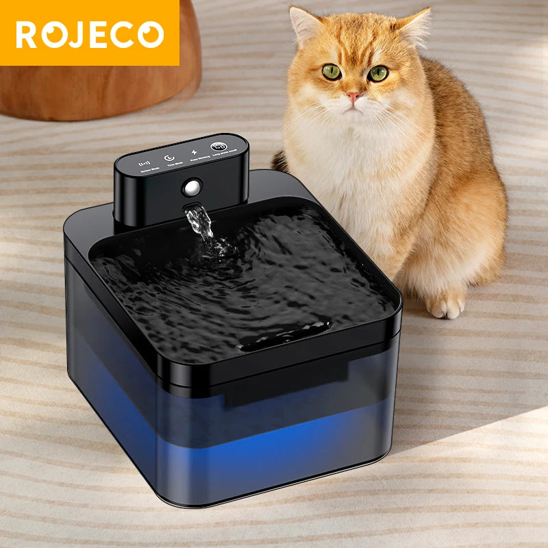 ROJECO Wireless Automatic Cat Water Fountain 2600mAh with Infrared Sensor