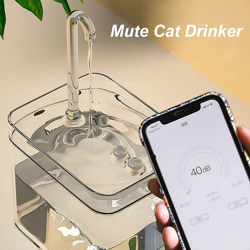 Transparent Auto Filter Cat Water Dispenser