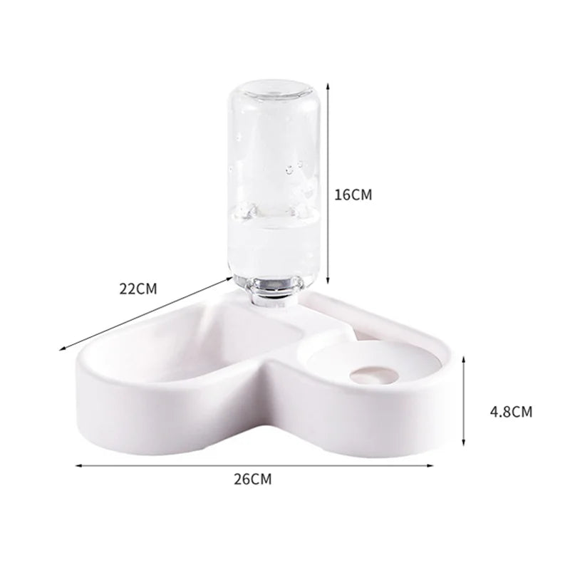 Dual use Multi functional Drinking And Feeding Love Pet Bowl