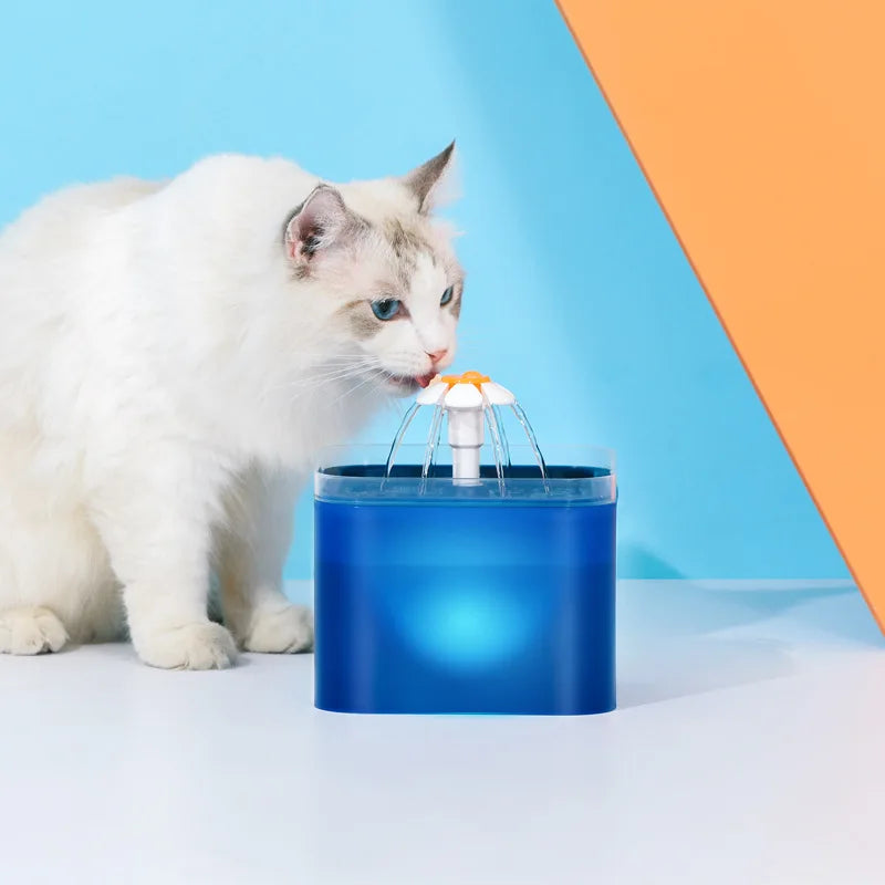 2L Automatic Cats and Dogs Water Fountain with LED Lighting USB