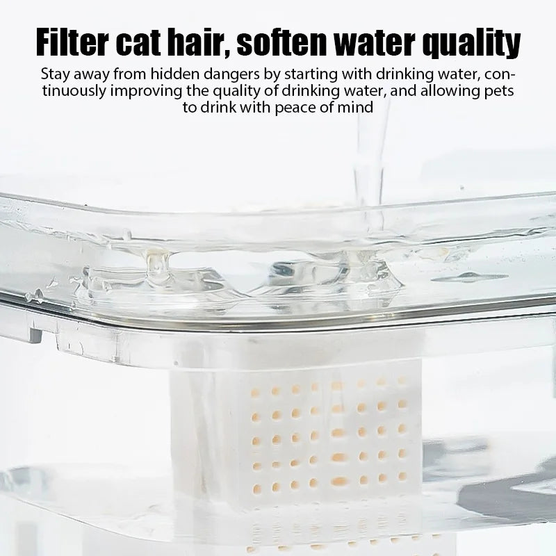 Transparent Auto Filter Cat Water Dispenser